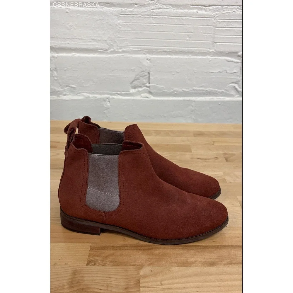 Toms burgendy ankle